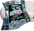 Surfing Blanket Surfing Surfboard Throw Blankets Decor Stuff Cozy Flannel Fleece Soft Plush Fuzzy Warm Lightweight Bedding Ocean Lovers Gifts for Women Girls Kids 50"X40"