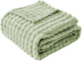 FY FIBER HOUSE Bed Blanket for Couch Soft Warm Fuzzy King Size Blankets for Sofa All Season Use, 108x90 Inches, Sage Green