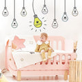 HLNIUC Large Size Positive Words Wall Decal 22PCS Success Teamwork Wall Sticker Minimalist Inspirational Lettering Artwork Motivational Saying Art Sticker Light Bulb Themed Wall Decals for Classroom