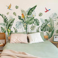 TUOKING Green Plants Wall Stickers Removable Bird Wall Murals Peel and Stick Wall Art Decal Home Decor for Kitchen,Bedroom,Living Room(MS7596)
