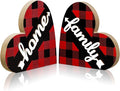Jetec 2 Pcs Rustic Wooden Heart Table Decor, Daisy Farmhouse Home Decor, Bless This Home & Be Kind Sign for Living Room, Dining Room, Shelf & Mantel, Ideal Housewarming & Birthday Gift(Stylish Style)