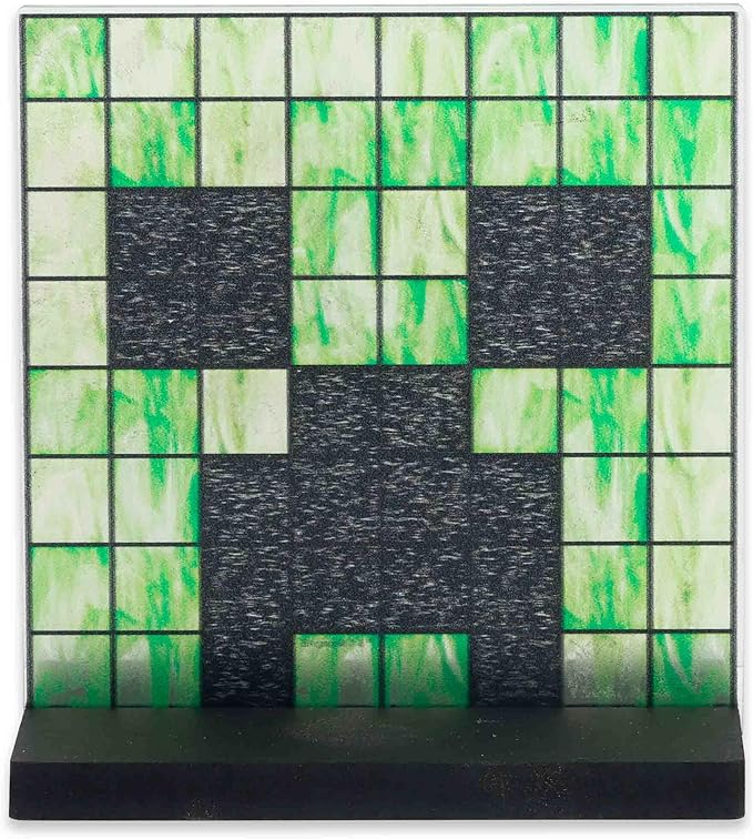 Minecraft Creeper Acrylic Tabletop Display - Fun Creeper Pixel Face Decoration for Desk or Shelf