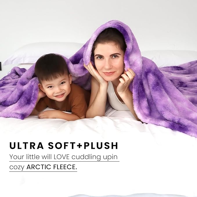 GentleSoft Purple Fleece Blanket, Plush Soft Cozy Microfiber Throw for Couch, Sofa, Bed, Lightweight Warm Comfort Cover, Elegant Home Room Decor, Birthday for Women Mom Sister Friend