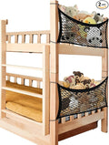 Stuffed Animal Storage Net for Kids, 2 Pack Bedside Toy Organizer Net - Neatly Store Your Stuffed Animals, Elastic Bedside Stuffed Animal Storage Net with Tether, Stretches up to 32 Inches