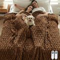 Heated Blanket Electric Blanket Heating, Dual Control Soft Ribbed Faux Fur Electric Blanket with 12 Heat Levels 12H Timer ETL FCC Certified Machine Washable (Camel, King Size - 90" x 100")