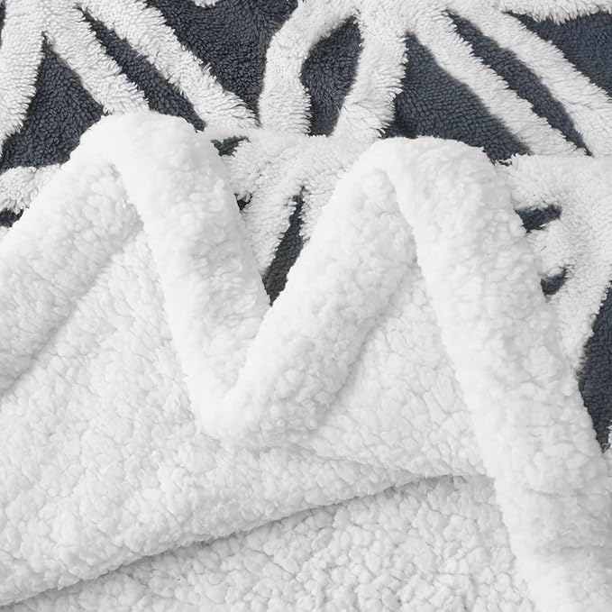 LOMAO Sherpa Fleece Blanket Easter Gifts for Mom Cozy Soft Throw Blanket for Women Men Dual Sided Couch Sofa Bed Blanket (Dark Grey, 60''x80'')