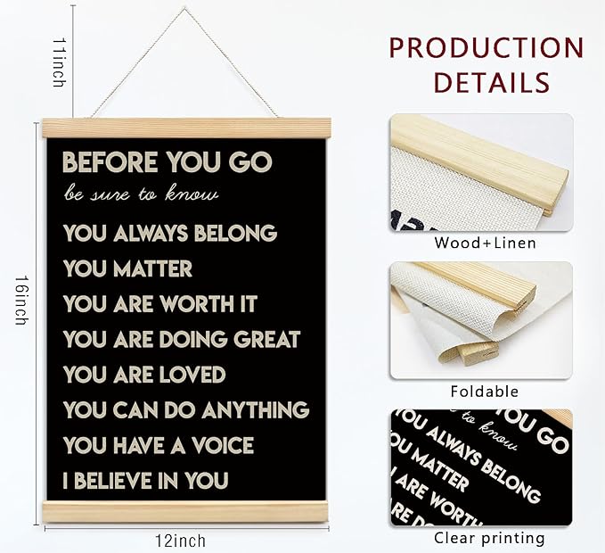 foedor Mental Health Posters,Positive Affirmations Wall Sign Decor Posters for Health Office,Inspirational Wall Art for Office Bedroom Kids Playroom Wall Decor,12x16 In