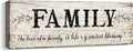 Family Signs Wall Decor Quote Words Wall Plaques Family Framed Wall Art Vintage Retro Artwork Decoration for Bedroom Living Room Home (8 X 24 inch)