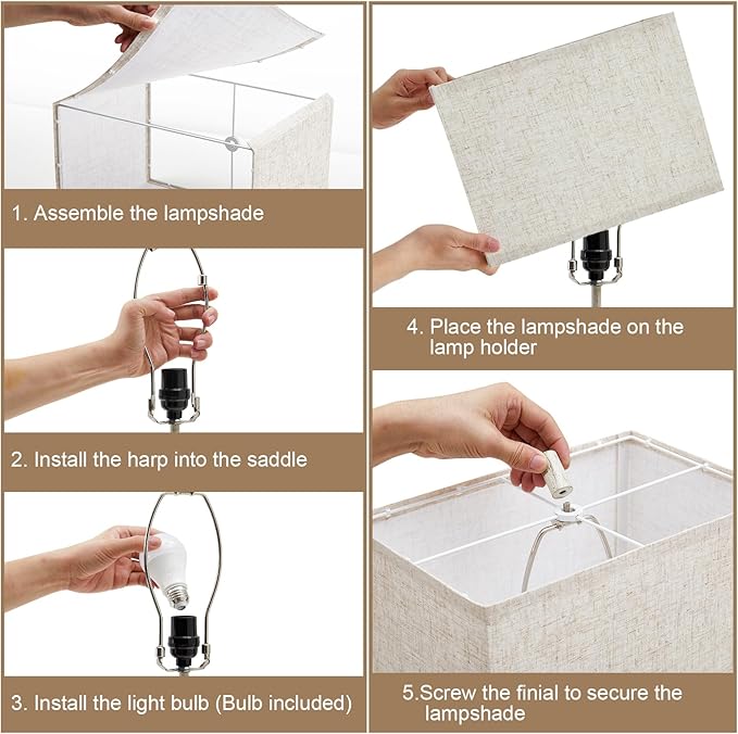 GyroVu Extra Large 25.5" Nightstand Table Lamps for Bedrooms Set of 2, Bedside Lamp with USB C+A, Colors Changeable Living Room Lamp, Modern Night Stand Lamps for Bed Side Reading, Antique White