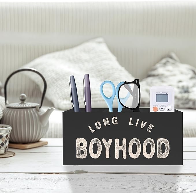 Long Live Boyhood Pen Pencil Crayon Holder for Boys, Kids Toothbrush Holder, Boys Room Decor, Back to School Gifts Essentials for Kids