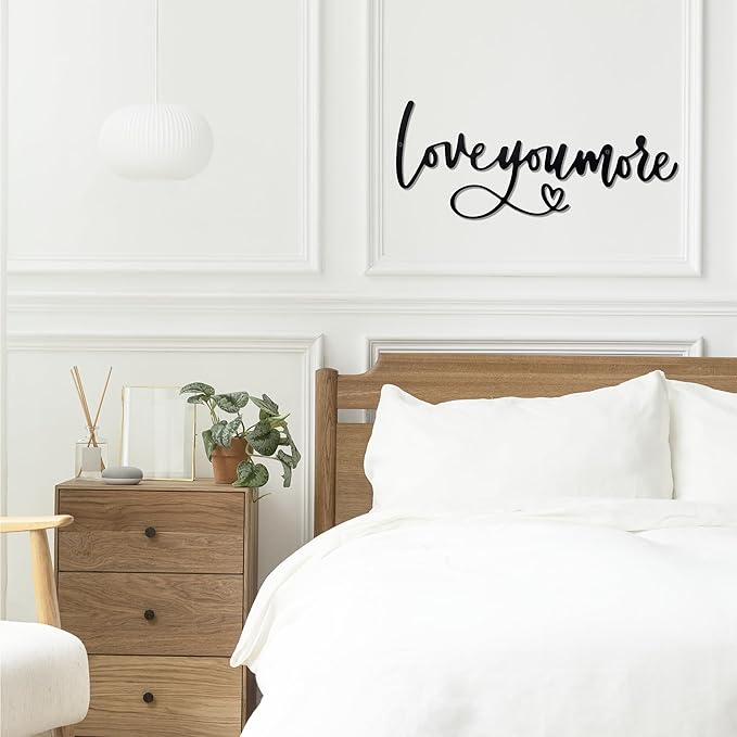 Love You More Sign Metal Wall Decor Love You More Metal Wall Decor Hanging for Living room Bedroom House Decoration for Housewarming Wedding Anniversary Valentine Gift