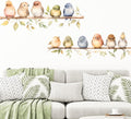 DILIBRA Colorful Bird on The Branch Wall Stickers, Peel and Stick Creative Bird Wall Decals, DIY Vinyl Art Murals for Nursery Kids Bedroom Living Room Classroom Preschool Playroom