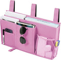 Joyfulife Bedside Caddy, 8 Pockets Organizer, Pink (Caddy for Bunk Beds), Waterproof Oxford Fabric, Durable, Hanging Mount, 19x11x4in, 1.0 Count