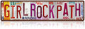 Vintage Girl Rock Path Wall Decor Street Signs Pink Room Metal Tin Signs Gife for Women Girl 16 x 4 Inches