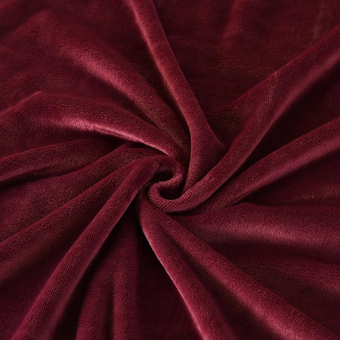 TASTHROW Burgundy Throw Blanket 60x80 Inches, Soft Plush Cozy Fleece Flannel Throw Blanket, Lightweight Warm Throws for Bed, Couch, Bedroom and Living Room, All Seasons
