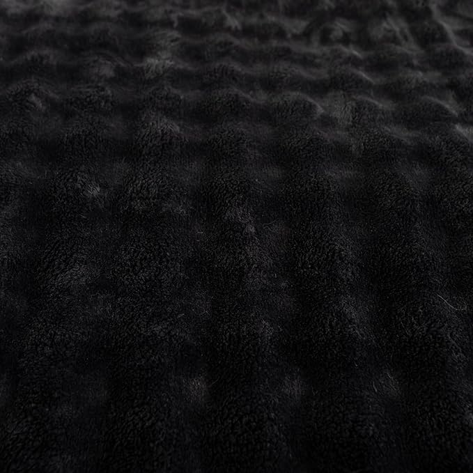 YUSOKI Luxury 3D Bubble Light Weighted Queen Blanket 4.7lb,All Ages,Home Decoration, (Black,90 * 90inches)