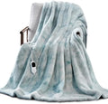 Guohaoi Heated Blanket Electric Throw, Soft Faux Rabbit Fur Electric Blanket with 10 Heating Levels 5 Sitting Timer Auto Off, Cozy Warm Heating Blankets, Machine Washable(72"×84" Blue)