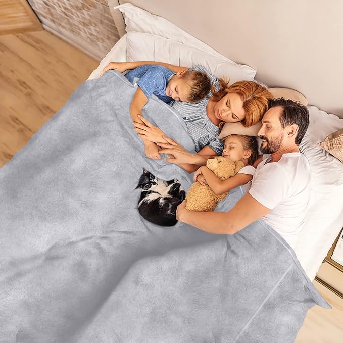 Oversized Blanket 120x120 Inches, Giant Huge Companion for Bed, Sofa, Travel and Camping, Extra Large Big Soft Blanket Fits The Whole Family and Outdoor Campaign, Light Grey