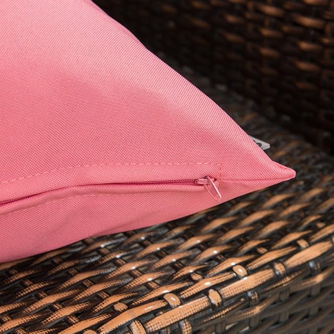 MIULEE Pack of 2 Decorative Outdoor Waterproof Pillow Covers Rectangular Garden Cushion Sham Throw Pillowcase Summer Shell for Spring Valentine's Day Patio Tent Couch 12x20 Inch Pink
