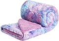 NEWCOSPLAY Super Soft Faux Fur Blanket Twin Size Purple Rainbow Sherpa Fuzzy Plush Warm Blanket for Sofa Bed (Purple Rainbow, Twin(60"x80"))