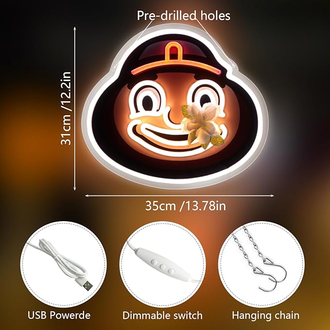 Pugna Mascot Merch Neon Signs for Wall Decor University Mascot Neon Lights for Bedroom Led Signs Suitable for Dormitory Man Cave Christmas Gift