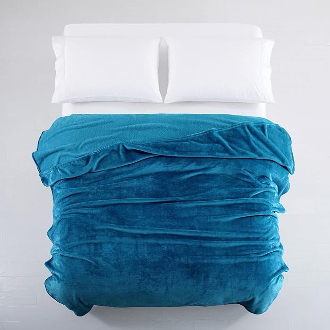 IR Imperial Rooms Fleece Blanket Twin Size 60x80 Inches - Super Soft Fluffy Throw Blanket for Sofa and Bed - Warm and Cozy Lightweight 400 GSM Microfiber Bed Throws Blankets (Twin, Teal)