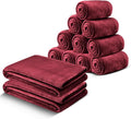 IR Imperial Rooms Fleece Blanket 12 Pack Twin Size 60x80 Inches - Super Soft Fluffy Throw Blanket for Sofa and Bed - Warm and Cozy Lightweight 400 GSM Microfiber Bed Throws Blankets (Twin, Burgundy)
