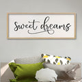 comurdyo Sweet Dreams Wall Decor Above Bed Sign 40" x 15" Master Bedroom Wooden Antique Framed Large Rustic Farmhouse Guest Room Beautiful Simple Hanging Plaque Over Bed Wall Art (Wood)
