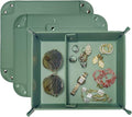 UnionBasic Medium Valet Tray, Jewelry Tray for Rings Earrings, Entryway Catchall Caddy for Coins Keys Change, Nightstand Bedside Valet Holder, Trays for Electronic Gadgets, Malachite Green Plus