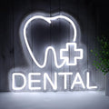 JFLLamp Dental Neon Signs for Wall Decor Neon Lights for Bedroom Led Business Signs Suitable for Dental Clinic Christmas Gift Led Art Wall Hanging Decorative 5V Power Adapter, 12.2 * 14 Inch(White)