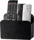 LINFIDITE Adhesive TV Remote Control Holder Wall Mount TV Remote Holder For Bedside Wall Remote Control Caddy Storage Organizer Stand Box （For 2 Or 4 Remote Controls – Black – Quantity 1）