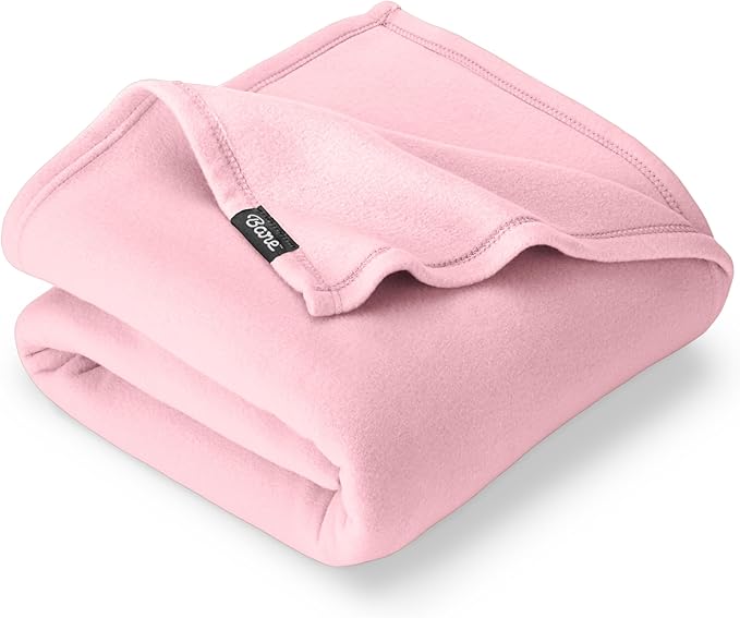 Bare Home Polar Fleece Blanket - Light Pink - Warm & Cozy - Premium Fleece for Bed, Sofa, Camping, Travel and Cold Nights - Lightweight Blanket (King, Light Pink)
