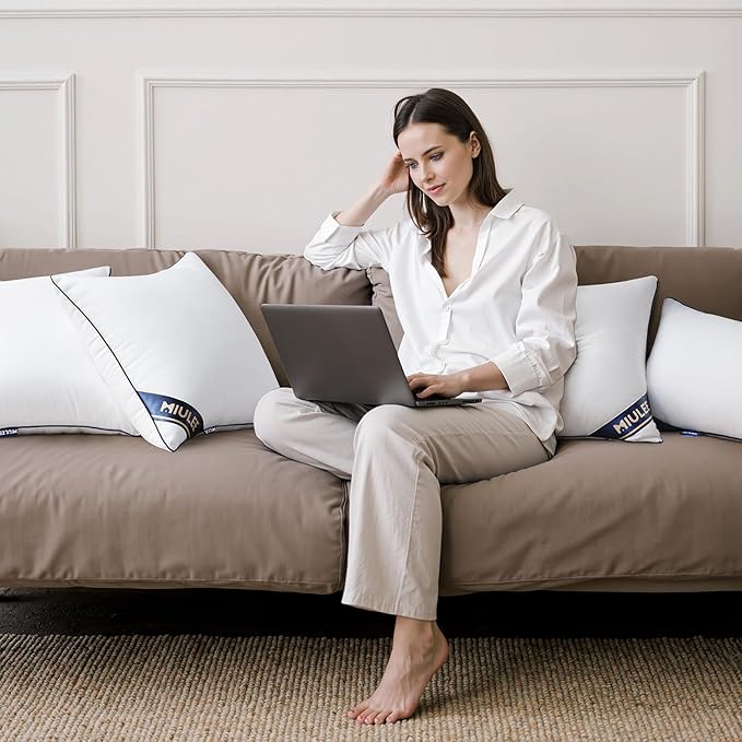 MIULEE 18x18 Pillow Insert Throw Pillow Premium Down Alternative Pillow Insert Square Decorative Pillow Stuffer for Sofa, Couch (18x18 inch)