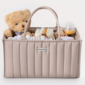 Blissful Diary Baby Diaper Caddy Organizer, Stylish Storage Basket for Newborn Essentials and Diaper Station, Gift for Baby Shower and Registry Must-Have, Sand