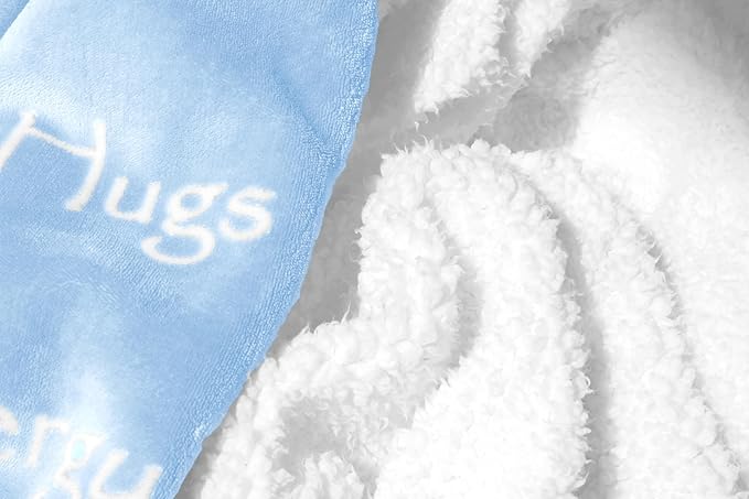 WOLF CREEK BLANKET - Compassion Blanket (Brand)- Strength Courage Super Soft Warm Hugs, Get Well Gift Blanket Plush Healing Thoughts Positive Energy Love & Hope (Light Blue, 50 x 65 Sherpa)