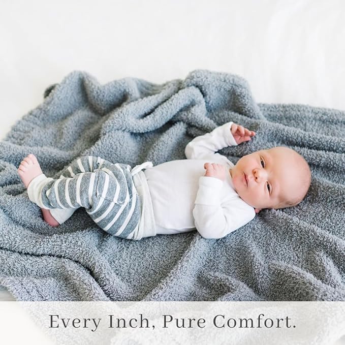 Saranoni Bamboni Luxury Baby Blanket | Cozy & Soft Plush Receiving Blankets | Perfect for Girls & Infant Baby Boy Blankets | Gray - 30” x 40”