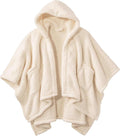 Wearable Blanket Sherpa Poncho Office Work Warm Cozy Shawl Blanket,Plush Cape Wrap for Adults