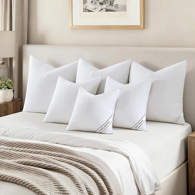 MIULEE 16x16 Inch Pillows Inserts, Pack of 2 Down Alternative Virgin Filling Comfy Support Throw Pillows for Sofa Couch Bed