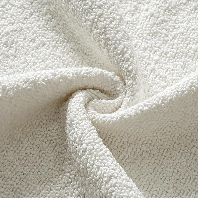 MIULEE Boucle Throw Pillow Cover Decorative Couch Pillow Cover Textured Accent Solid Pillow Case Soft for Cushion Chair Sofa Bedroom Livingroom Home Decor White,36x14 Inch