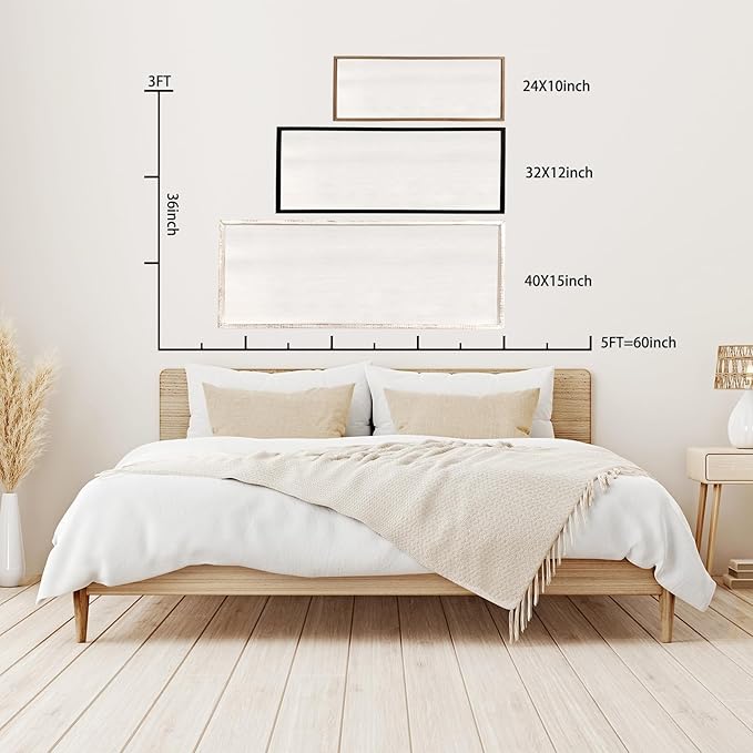 flowtorely Master Bedroom Above Bed Wall Decor 40''×15'' Always Kiss Me Goodnight Sign Rustic Farmhouse Couples Over Bed Romantic Modern Large Wood Frame Wall Hanging Prints Art (Black)