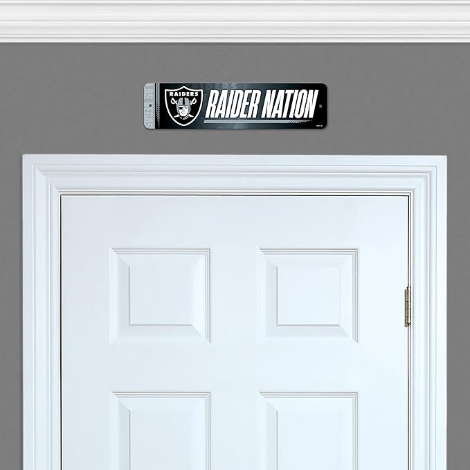 Rico Industries NFL Football Metal Street Sign 4" x 15" Home Décor - Bedroom - Office
