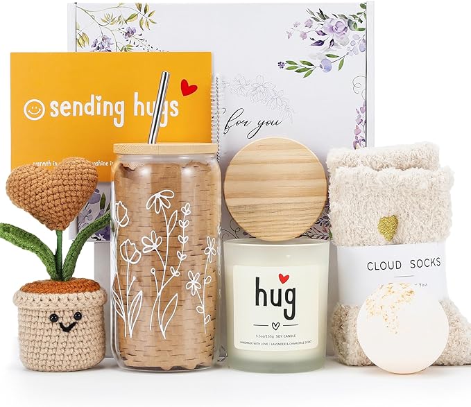 isolune Get Well Gifts Basket for Women - Hugs & Healing Luxury Care Package for Her, Feel Better Soon Gift Baskets - Sympathy and After Surgery Recovery Gifts - Thinking of You