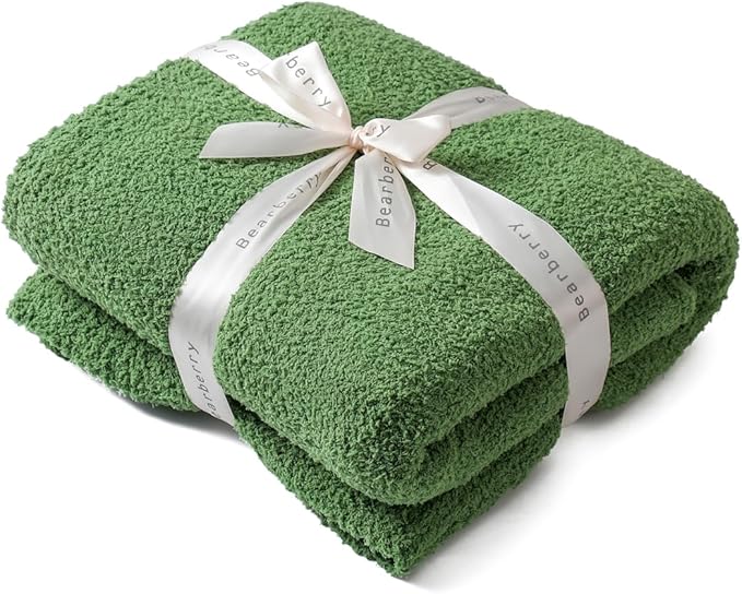 bearberry Super Soft Fluffy Throw Blanket Lightweight Cozy Warm Bed Blankets for Couch Bed Sofa All Season (Avocado Green, 60”x80”)