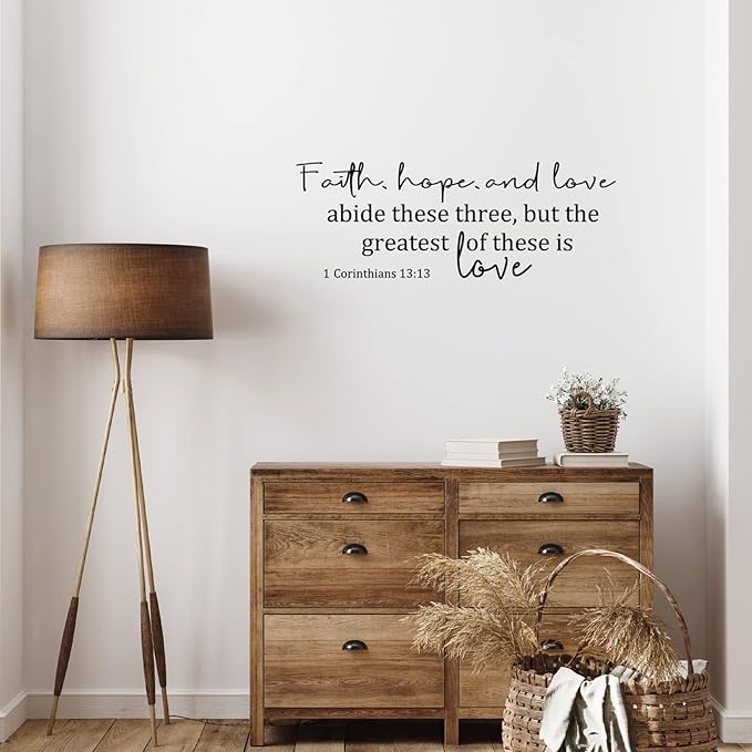 BBTO Bible Verse Wall Stickers Inspirational Quote Wall Decals Religious Motivational Scripture Sticker Peel and Stick for Bedroom Living Room Office Bathroom(We Walk by Faith, Not by Sight)