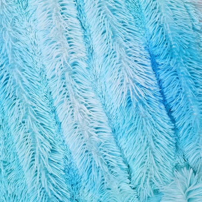 Plush Super Soft Blanket Bedding Sofa Cover Furry Fuzzy Fur Warm Throw Qulit Cozy Couch Blanket for Winter (63"x79",Tie Dye Blue)