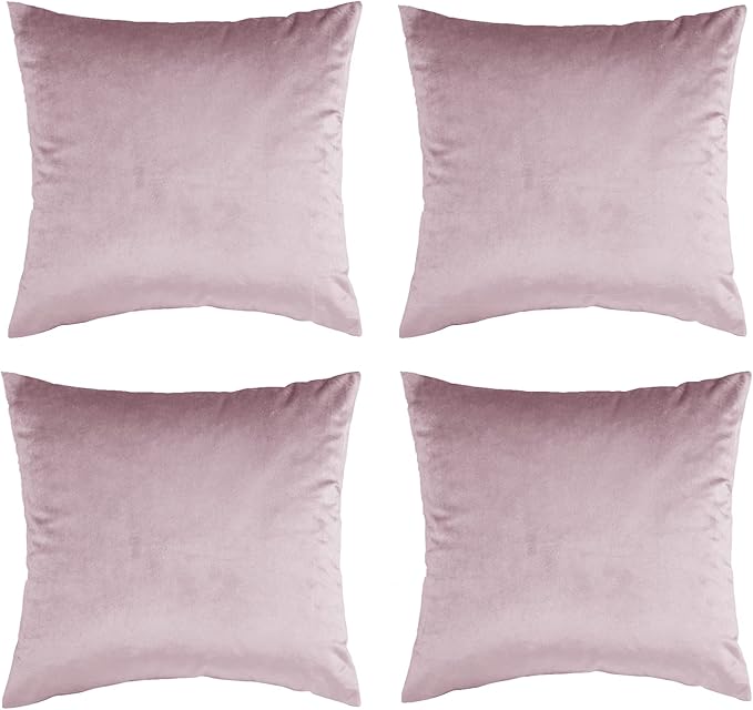 GIGIZAZA Decorative Throw Pillow Covers 16 x 16, Black Soft Pillow Covers Velvet,Set of 4 Decor Square Cushion Covers