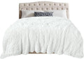 TOONOW Extra Soft Fuzzy Faux Fur Blanket Queen Size 78"x90", Reversible Lightweight Decorative Blankets and Throws Super Soft Cozy Microfiber Fleece Fuzzy Blankets for Couch Bed, Pure White