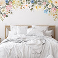 Zonon 6 Pcs Flowers Wall Decals Stickers Vinyl Removable Peel and Stick Colorful Dragonflies Floral Wall Murals Decor for Bedroom Living Room Nursery(Vintage)