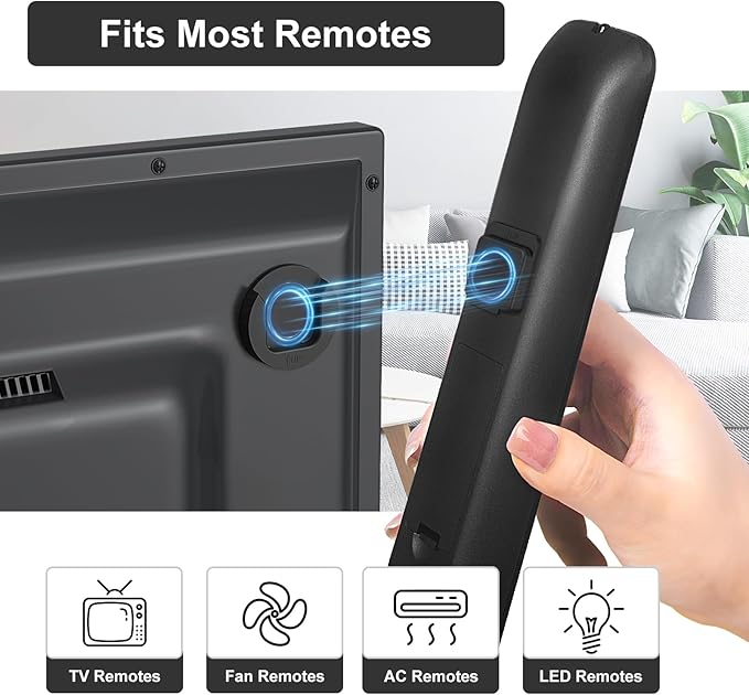 Magnetic Remote Control Holder Wall Mount, Self-Adhesive Bedside Caddy for TV Backside/Bedroom/Office/RV Home Organizer Storage (Black 6)