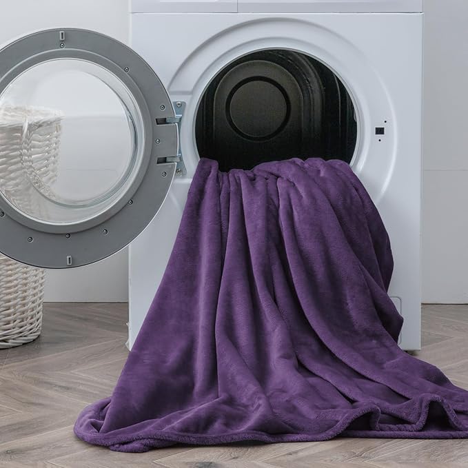 BEDELITE Flannel Sheets Full Size Purple - Super Soft Fleece Sheets Set Fluffy Extra Plush, 4 Piece(Include Fitted Sheet, Flat Sheet, 2 Pillowcases)